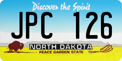 ND license plate JPC126