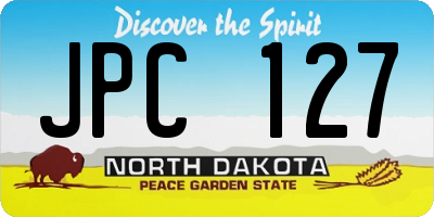 ND license plate JPC127