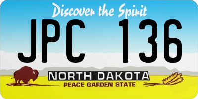 ND license plate JPC136