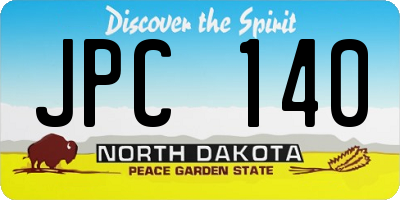 ND license plate JPC140