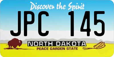 ND license plate JPC145