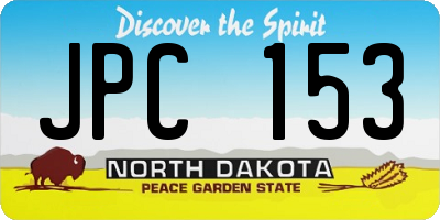 ND license plate JPC153