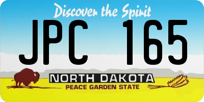 ND license plate JPC165
