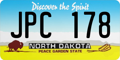 ND license plate JPC178