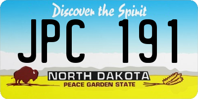 ND license plate JPC191