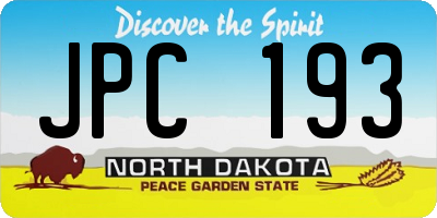 ND license plate JPC193