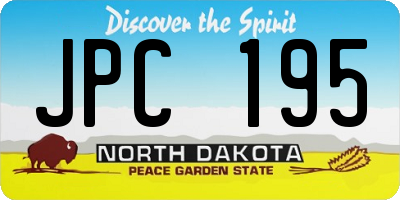 ND license plate JPC195