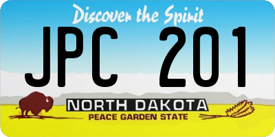 ND license plate JPC201