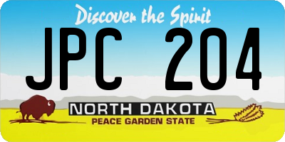 ND license plate JPC204