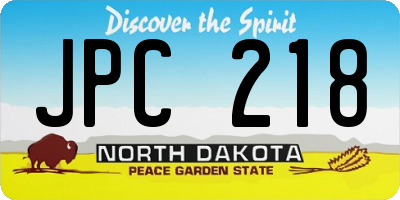 ND license plate JPC218