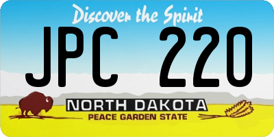 ND license plate JPC220