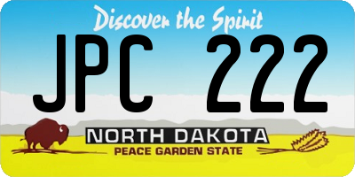 ND license plate JPC222