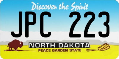 ND license plate JPC223