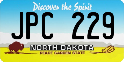 ND license plate JPC229