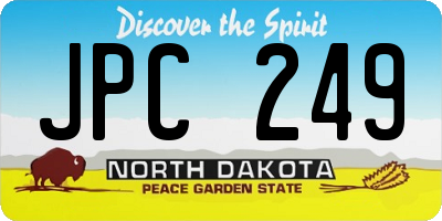 ND license plate JPC249