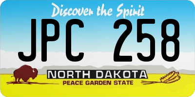 ND license plate JPC258