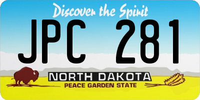 ND license plate JPC281