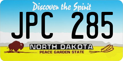 ND license plate JPC285