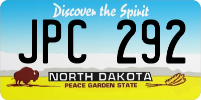 ND license plate JPC292