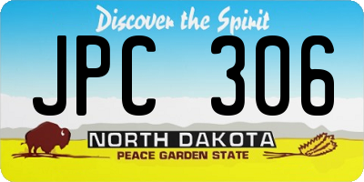 ND license plate JPC306