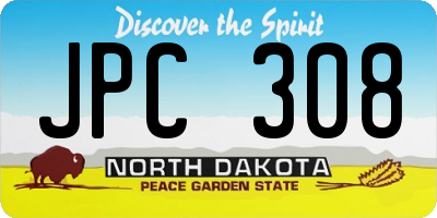 ND license plate JPC308