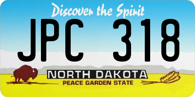 ND license plate JPC318