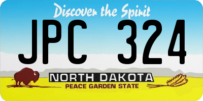 ND license plate JPC324