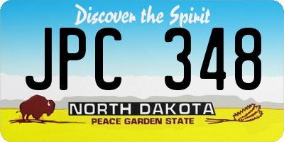 ND license plate JPC348