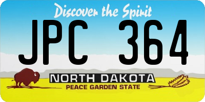 ND license plate JPC364
