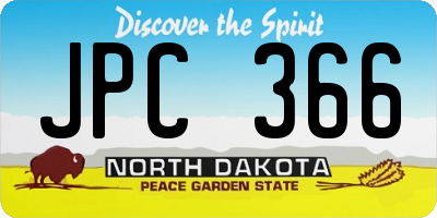 ND license plate JPC366