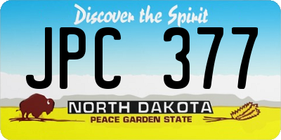 ND license plate JPC377