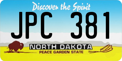 ND license plate JPC381