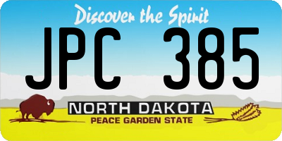 ND license plate JPC385