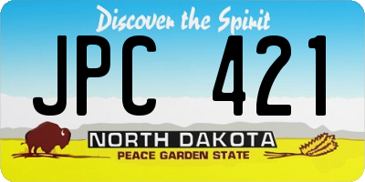 ND license plate JPC421
