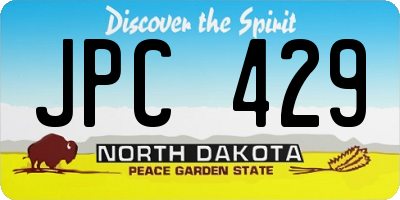 ND license plate JPC429