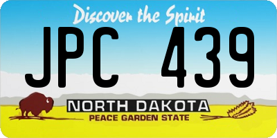 ND license plate JPC439