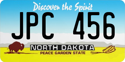 ND license plate JPC456