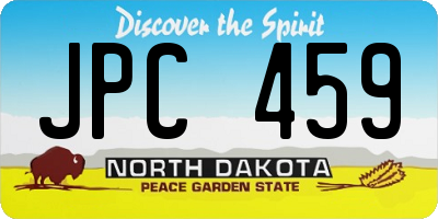 ND license plate JPC459