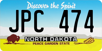ND license plate JPC474