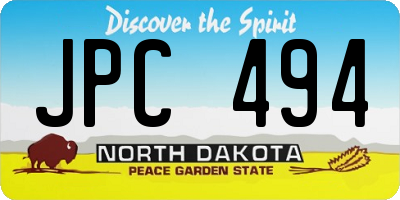 ND license plate JPC494
