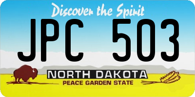 ND license plate JPC503