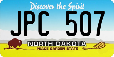 ND license plate JPC507