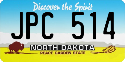 ND license plate JPC514