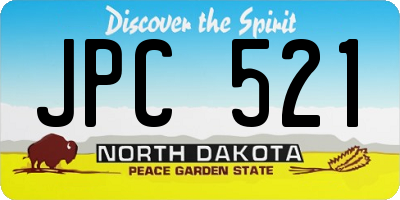 ND license plate JPC521