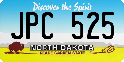 ND license plate JPC525
