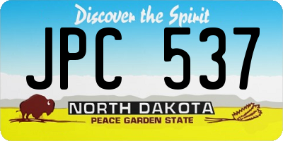 ND license plate JPC537