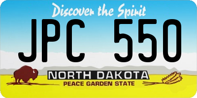 ND license plate JPC550