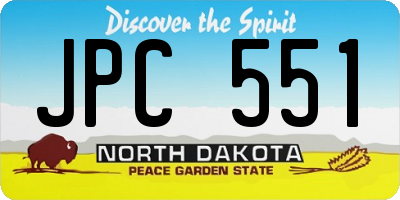 ND license plate JPC551