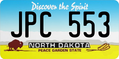 ND license plate JPC553