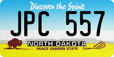 ND license plate JPC557